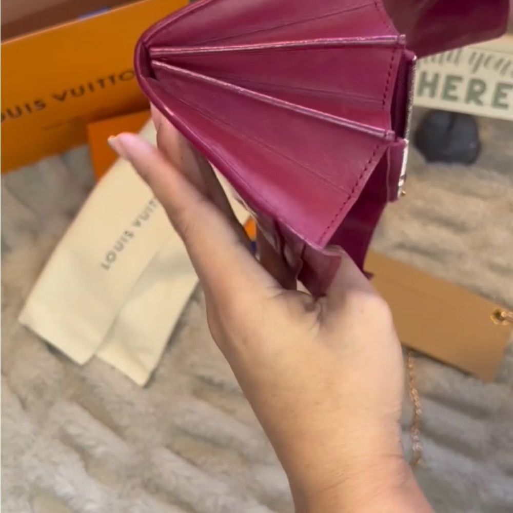 *Authentic* Louis Vuitton *Limited Edition* Charm Wallet Fuschia leather Wallet - Picture 12 of 16